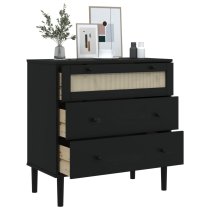 Celle Pinewood Chest Of 3 Drawers In Black