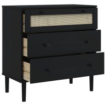 Celle Pinewood Chest Of 3 Drawers In Black