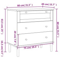 Celle Pinewood Chest Of 3 Drawers In Black