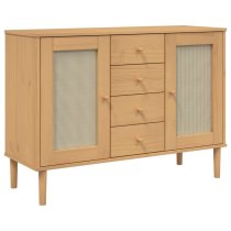 Celle Pinewood Sideboard With 2 Doors 4 Drawers In Brown