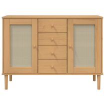 Celle Pinewood Sideboard With 2 Doors 4 Drawers In Brown