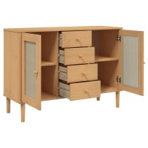 Celle Pinewood Sideboard With 2 Doors 4 Drawers In Brown