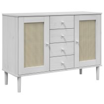 Celle Pinewood Sideboard With 2 Doors 4 Drawers In White