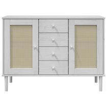 Celle Pinewood Sideboard With 2 Doors 4 Drawers In White