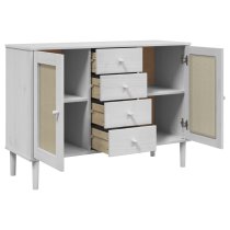 Celle Pinewood Sideboard With 2 Doors 4 Drawers In White