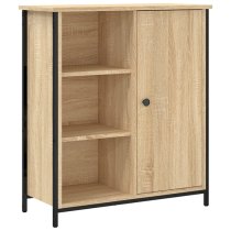 Lecco Wooden Sideboard With 1 Door 2 Shelves In Sonoma Oak