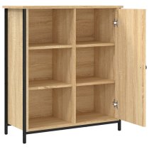 Lecco Wooden Sideboard With 1 Door 2 Shelves In Sonoma Oak