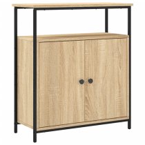 Lecco Wooden Sideboard With 2 Doors 1 Shelf In Sonoma Oak