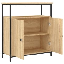 Lecco Wooden Sideboard With 2 Doors 1 Shelf In Sonoma Oak