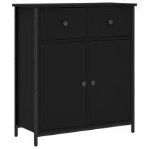 Lecco Wooden Sideboard With 2 Doors 2 Drawers In Black