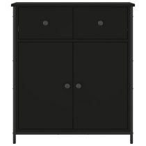 Lecco Wooden Sideboard With 2 Doors 2 Drawers In Black