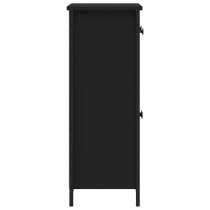 Lecco Wooden Sideboard With 2 Doors 2 Drawers In Black