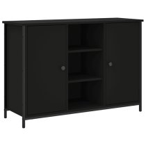 Lecco Wooden Sideboard With 2 Doors 2 Shelves In Black