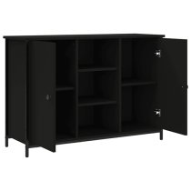 Lecco Wooden Sideboard With 2 Doors 2 Shelves In Black