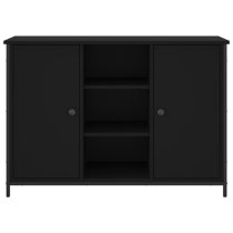 Lecco Wooden Sideboard With 2 Doors 2 Shelves In Black