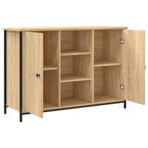 Lecco Wooden Sideboard With 2 Doors 2 Shelves In Sonoma Oak