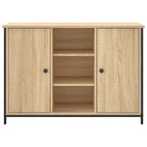 Lecco Wooden Sideboard With 2 Doors 2 Shelves In Sonoma Oak