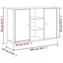 Lecco Wooden Sideboard With 2 Doors 2 Shelves In Sonoma Oak