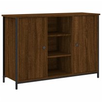 Lecco Wooden Sideboard With 2 Doors 2 Shelves In Brown Oak