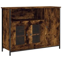 Lecco Wooden Sideboard With 3 Doors In Smoked Oak