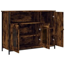 Lecco Wooden Sideboard With 3 Doors In Smoked Oak