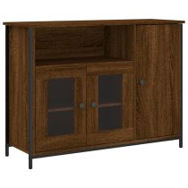 Lecco Wooden Sideboard With 3 Doors In Brown Oak