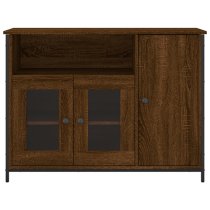 Lecco Wooden Sideboard With 3 Doors In Brown Oak