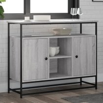 Lecco Wooden Sideboard Large With 2 Doors In Grey Sonoma Oak