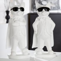 Ocala Polyresin Hero Cats Sculpture In White