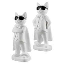 Ocala Polyresin Hero Cats Sculpture In White