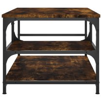 Rivas Wooden Coffee Table With 2 Shelves In Smoked Oak