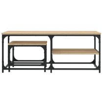 Rivas Set Of 2 Wooden Coffee Tables In Sonoma Oak