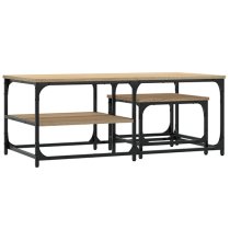 Rivas Set Of 2 Wooden Coffee Tables In Sonoma Oak