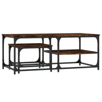 Rivas Set Of 2 Wooden Coffee Tables In Smoked Oak