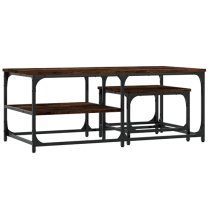 Rivas Set Of 2 Wooden Coffee Tables In Smoked Oak