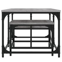 Rivas Set Of 2 Wooden Coffee Tables In Grey Sonoma Oak