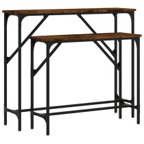 Rivas Set Of 2 Wooden Console Tables In Smoked Oak