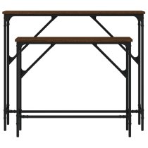 Rivas Set Of 2 Wooden Console Tables In Brown Oak