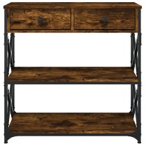 Rivas Wooden Console Table With 2 Drawers In Smoked Oak