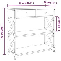 Rivas Wooden Console Table With 2 Drawers In Smoked Oak