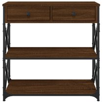 Rivas Wooden Console Table With 2 Drawers In Brown Oak