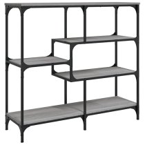 Rivas Wooden Console Table With 4 Shelves In Grey Sonoma Oak