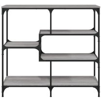 Rivas Wooden Console Table With 4 Shelves In Grey Sonoma Oak