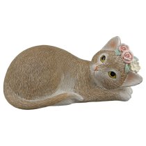 Ocala Polyresin Cat Laid Nala Sculpture In Brown