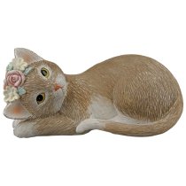 Ocala Polyresin Cat Laid Nala Sculpture In Brown