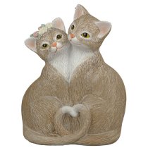 Ocala Polyresin Cat Nala And Nico Sculpture In Brown