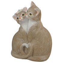 Ocala Polyresin Cat Nala And Nico Sculpture In Brown