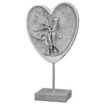 Ocala Polyresin Dancing Couple In Heart Sculpture In Silver