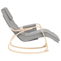 Isla Fabric Rocking Chair In Light Grey