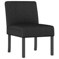 Gilbert Fabric Bedroom Chair In Black With Wooden Legs